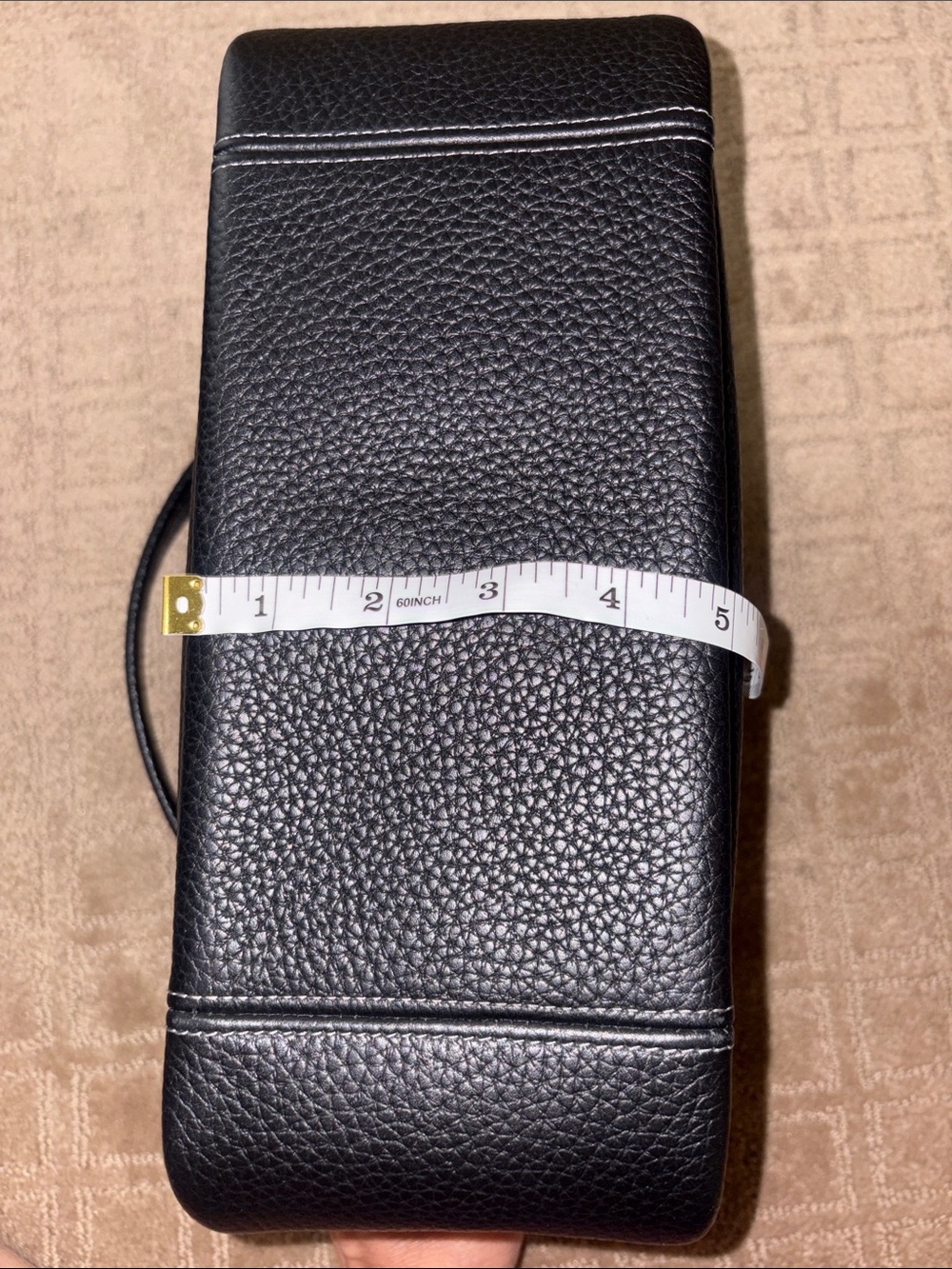 Coach Cary Black Pebbled Leather Shoulder Bag with gun metal hardware - Picture 5 of 11